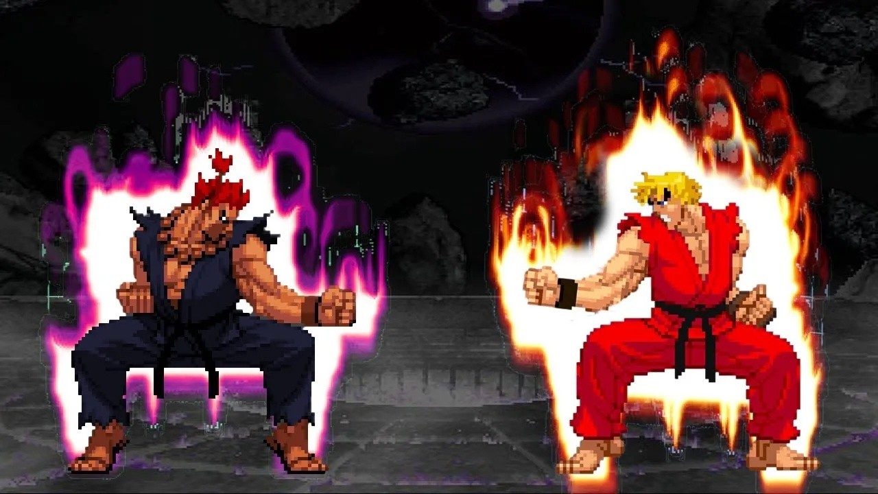 Mugen KOF Master Akuma Team Vs MAster Ken TEam - YouTube