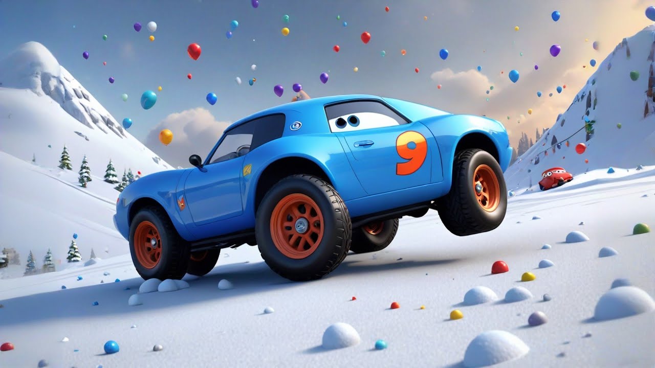 Four Toy Cars Zoom Through Snow | Nursery Rhymes for Kids | Winter Adventure Song for Toddlers