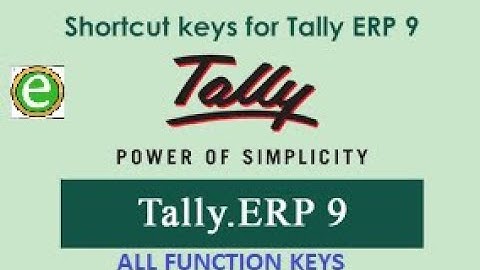 F1 to  F9 function keys ka use tally erp 9  - by e-learning gang