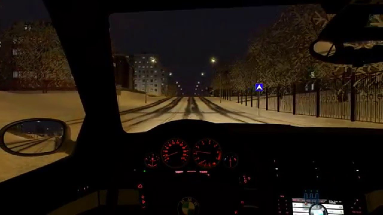 City car driving 1.5 -BMW 520i e39 snow drift