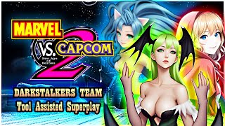 【TAS】MARVEL VS CAPCOM 2 (ARCADE \ NAOMI \ 2000) - DARKSTALKERS TEAM - MORRIGAN \ FELICIA \ B.B HOOD