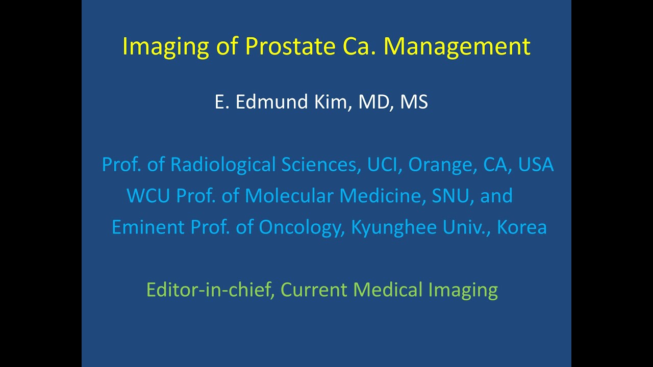 [2020 2nd Semester] Imaging in the management of prostate cancer