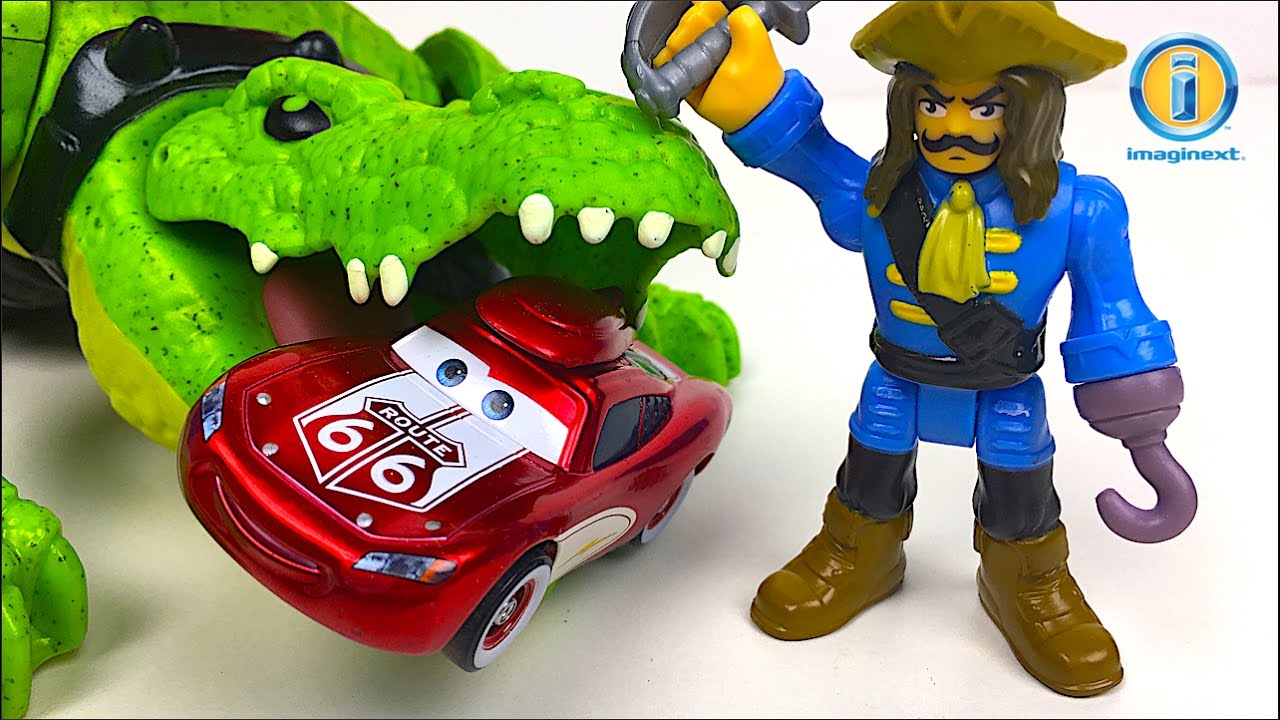 imaginext walking croc & pirate hook playset