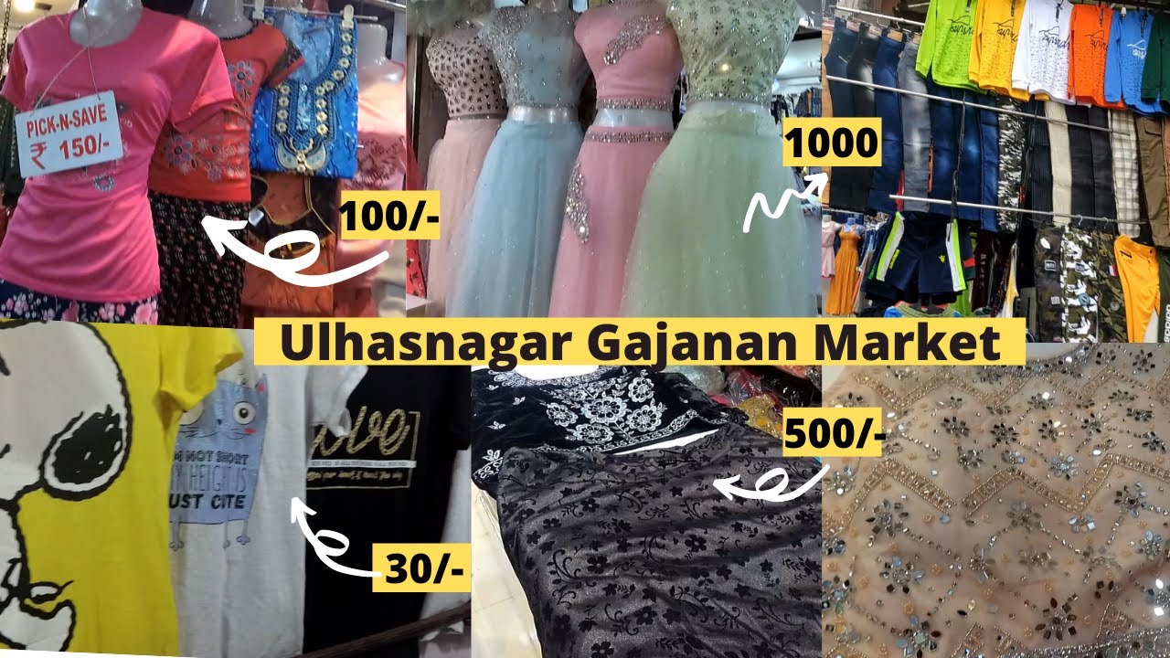 ULHASNAGAR GAJANAN MARKET TSHIRTS 30RS LEHENGA 1000RS DUPATTA 100RS