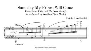 Someday My Prince Will Come - kno Piano Music - Sheet music transcription