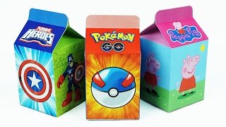 Learn Numbers 1 To 10 With Milk Carton Surprise Toys, Peppa Pig, Marvel Avengers , Pokemon Go