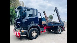 SCANIA P230 4X2 SKIP LORRY C/W MANUAL GEAR BOX & PUSH OUT ARMS