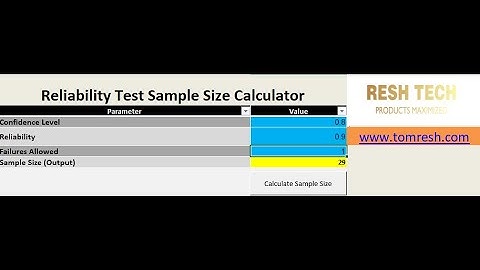 How to: Reliability Test Sample Size Calculator non-parametric.  Sample Size Calculator