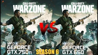 Call of Duty Warzone | GTX 750 Ti vs GTX 650 2GB | Season 6 Test