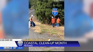 Caltrans crews clean up trash along Interstate 5 as part of Coastal Clean Up Month