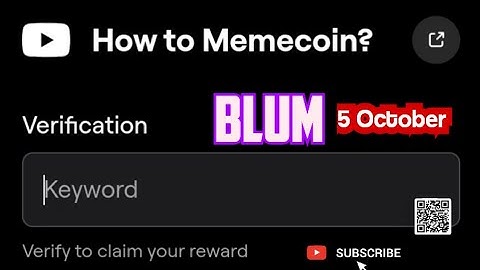 How to Memecoin? Blum video code  Blum YouTube video code today October 5
