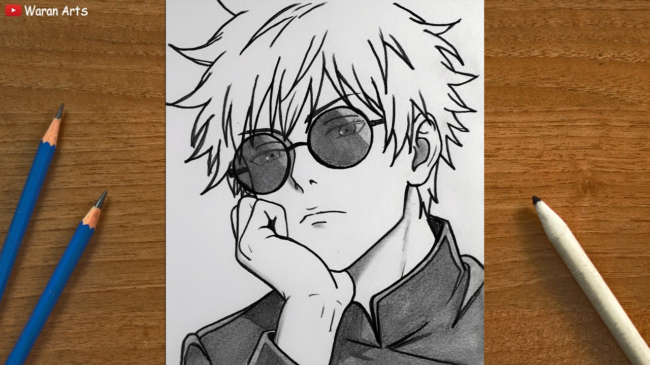 Easy Anime Drawing || How to Draw Gojo Satoru Step by Step | Jujutsu ...
