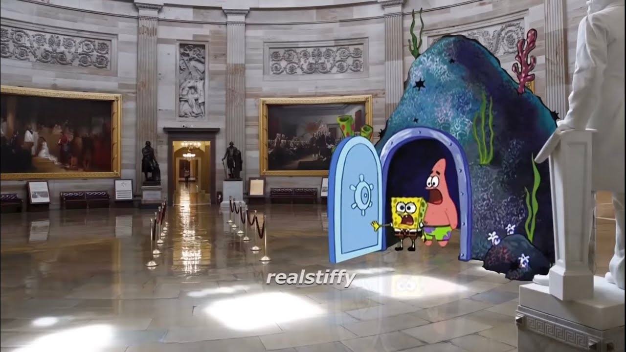 Spongebob and Patrick storm the capitol building