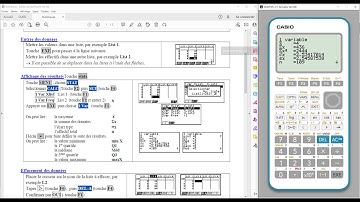 TUTO Etude de statistiques à une variable avec une calculatrice CASIO Lycée