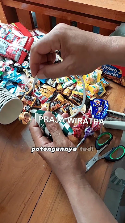 Hanya dengan gelas kertas yang diisi snack membuat souvenir murah #idekreaktif #souvenir #tutorial