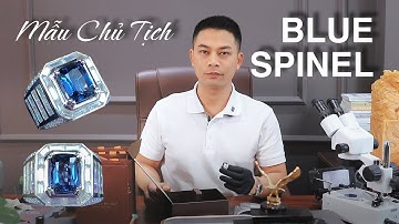 Nhẫn mẫu Chủ Tịch, đá Spinel xanh lam   - Anh Huy HCM