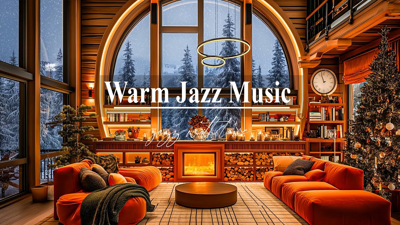 Sweet Winter Morning Jazz & Fireplace to Work or Date - Relaxing Music ...