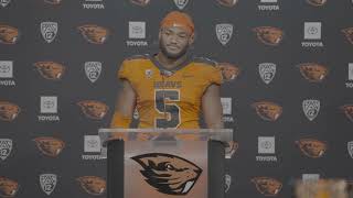 Oregon State Football Post-Game Vs. Utah: Easton Mascarenas-Arnold (9/23/29)
