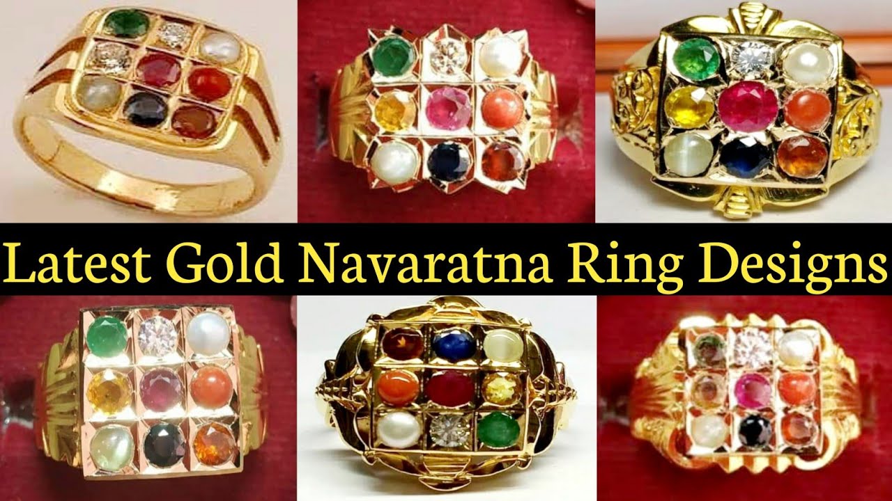 Chatresh Navratna Ring Online Jewellery Shopping India | Yellow Gold 14K |  Candere by Kalyan Jewellers