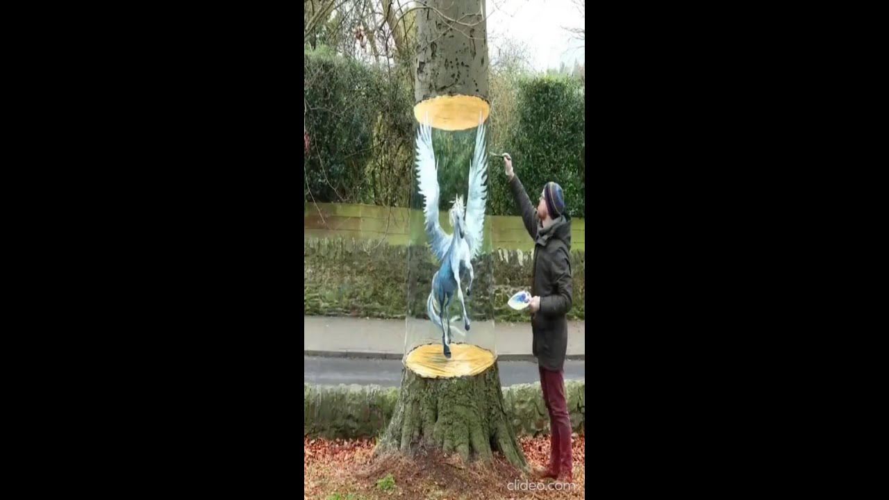 3D Art Invisible Tree #art #3d #3d Illusion #craft - YouTube