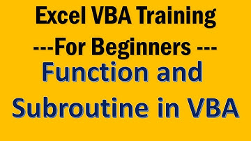 Excel VBA Tutorial 10-Function and Subroutine in Excel VBA Programming