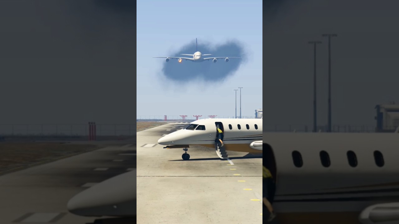 Expert Pilot Quickly Safe A Private Jet During Airbus Teriffy Landing Gtav