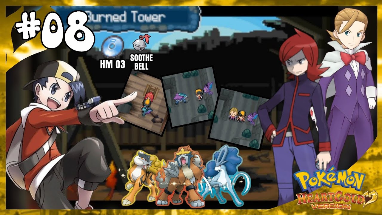 Pokemon HeartGold 08 BURNED TOWER Perjalanan menuju Ecruteak City