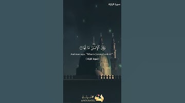 سورة الزلزلة صوت هادئ بتقنية الصوت مع الآية والترجمة