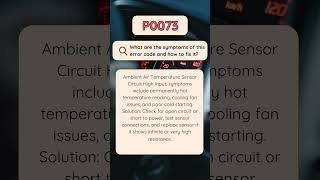 P0073 OBD-II Trouble Code: How To Fix?