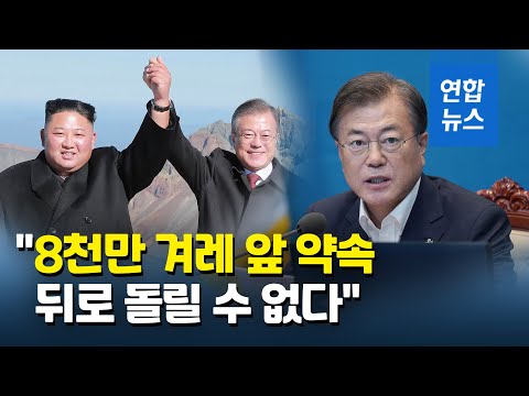 문 대통령 &amp;quot;8천만 겨레 앞 평화의 약속 뒤로 돌릴 수는 없다&amp;quot; / 연합뉴스 (Yonhapnews)