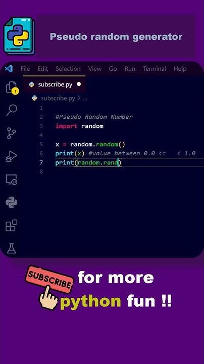 pseudo random generator using random module in python - YouTube