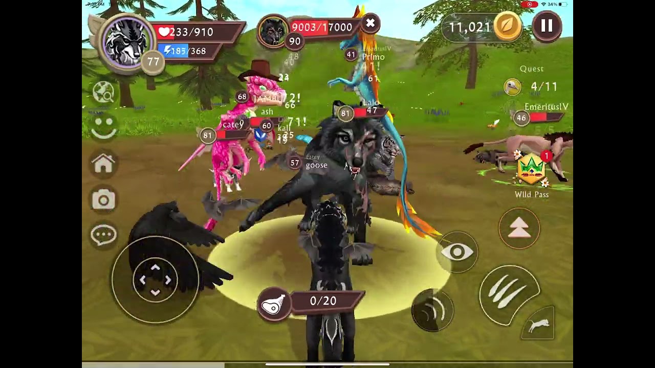 Playing wild craft: defeating the bosses in valley of giants and opening treasure chests.