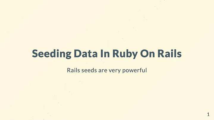 Seeding Data In Ruby On Rails #RubyOnRails