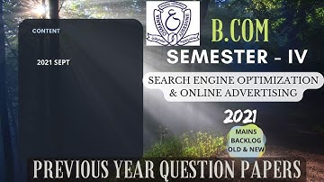 search engine optimization & online advertising Semester 3|Previous Years Question Papers|2021|B.com