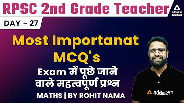 DSSSB/RPSC 2022 | TGT/PGT Maths | Most Important MCQ