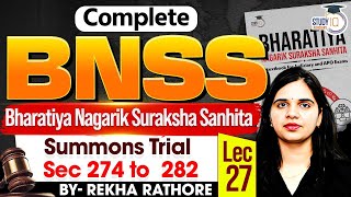 Summon Trial | Sections 274–282 | BNSS | StudyIQ Judiciary | Rekha Ma’am