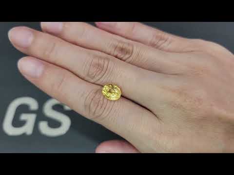 Unheated yellow sapphire oval cut 4.00 carats, Sri Lanka Video  № 1