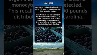 The FDA has issued a Class I grade recall for 12,000 pounds of organic blueberries.