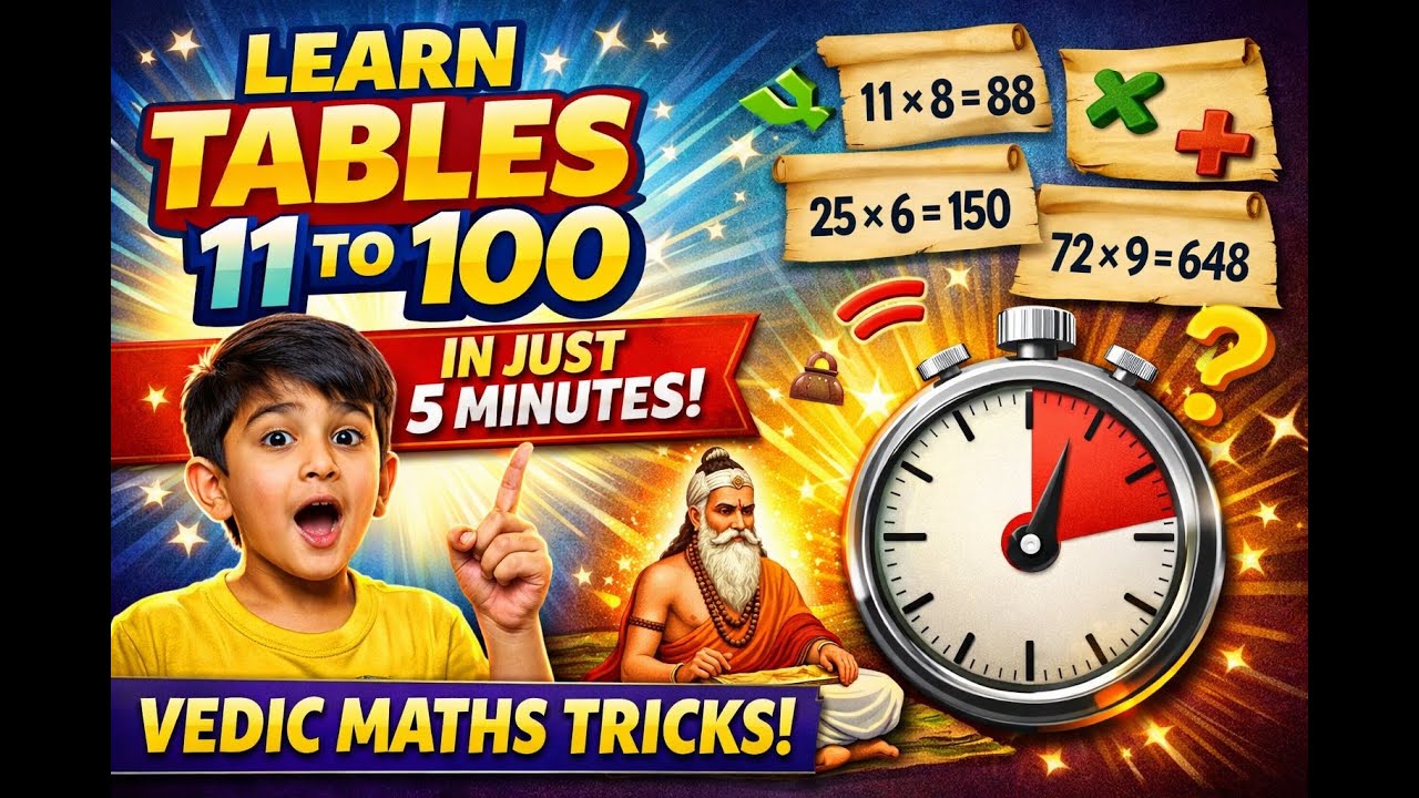 VEDIC MATHS TRICKS / TABLES TRICKS / EASY METHOD TO WRITE TABLES FROM ...