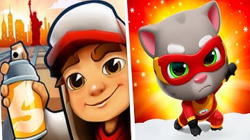 Subway surfer VS Talking tom hero dash new update android ios gameplay 