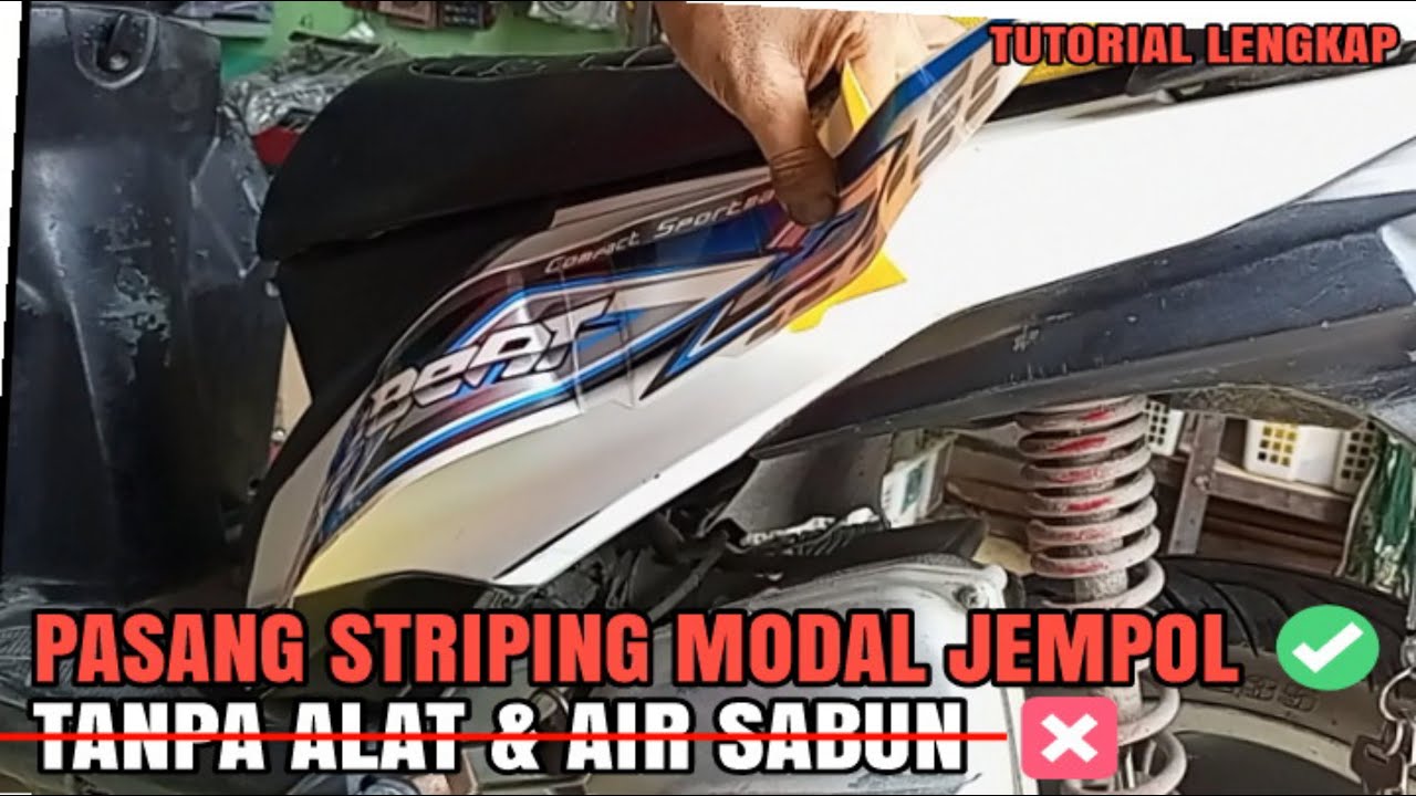 cara mudah pasang STRIPING Honda beat❗hasil mulus anti gagal !