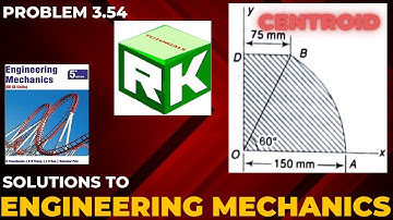 Engineering Mechanics, Problem 3.54, Timoshenko, Centroid, half circle , CG, Triangle, Circular arc