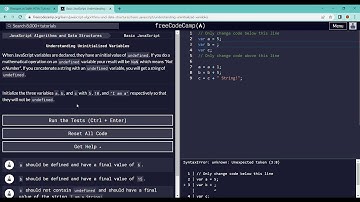 Basic JavaScript  Understanding Uninitialized Variables  FreeCodeCamp