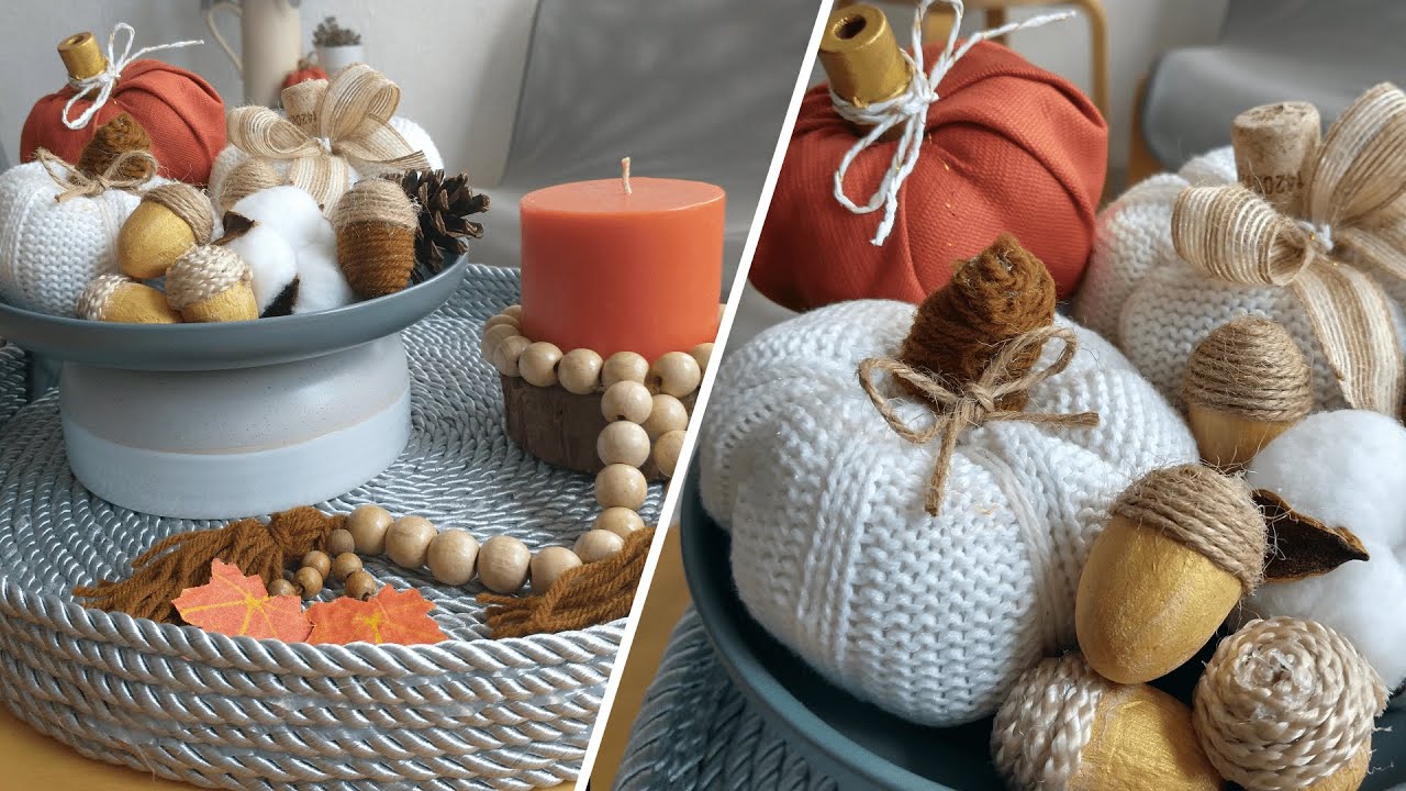 Ideas Como hacer calabazas de tela /Como forrar calabaza con tela /Haciendo bellotas para otoño 🍂🍁