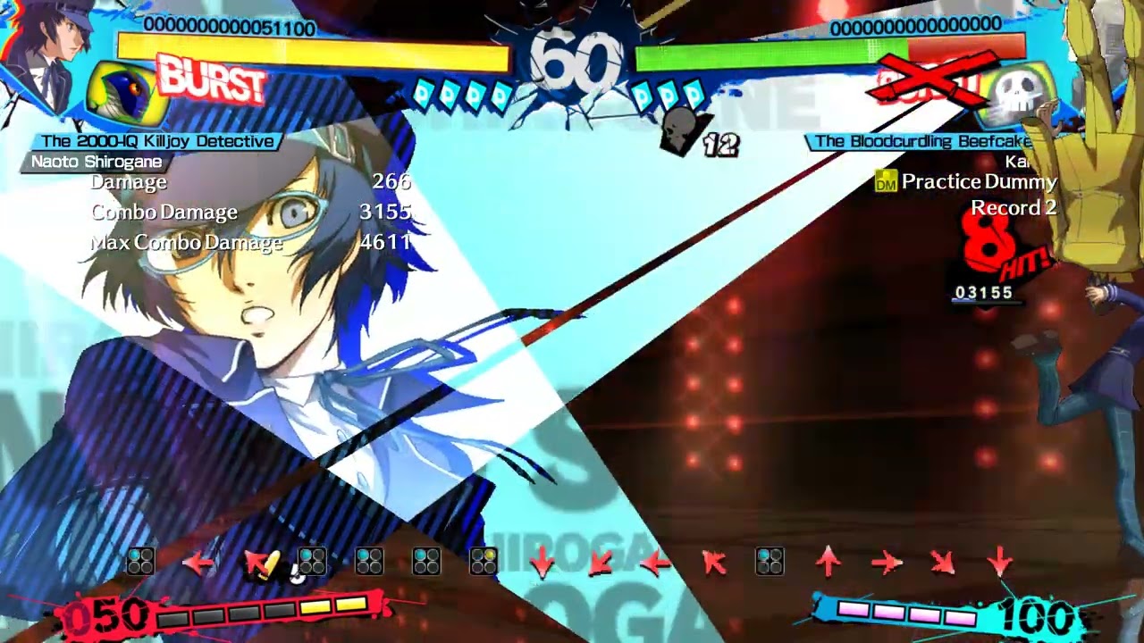 P4AU Naoto 21 Hit Combo