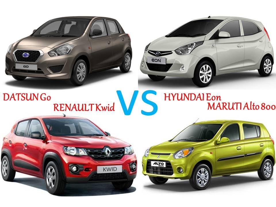 Datsun Go Vs Hyundai Eon Vs Renault Kwid Vs Maruti Alto 800 Youtube