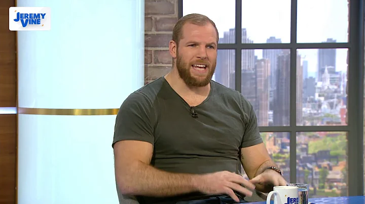 James Haskell rugby tackles Jeremy Vine to the flo...