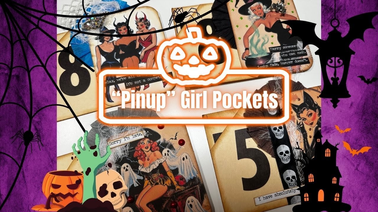 Pinup Girl Junk Journal Pockets - A Spooky Fun Paper Craft!