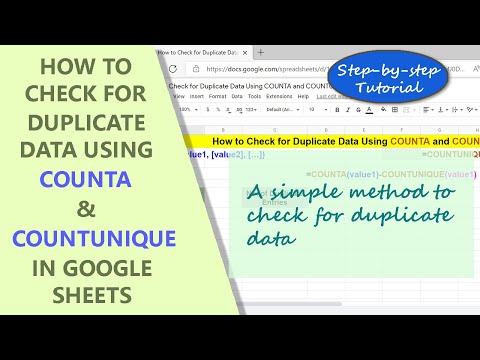 Google Sheets | COUNTA & COUNTUNIQUE Functions to Check for Duplicate Data | Example | Tutorial