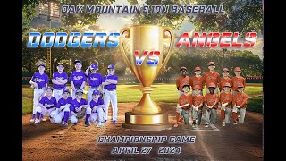 Oak Mountain 10u Championship game Dodgers vs Angels🏆🏆🏆